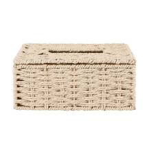 Scatola di Fazzoletti di Rattan, Portatovaglioli Vintage, Coperchio del Contenitore di Stoccaggio 'Ingombro Della Custodia, Decorazione Della