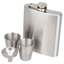 Stainless Steel Hip Flask for Liquor Whisky Cap Funnel Drinkware Drinker Hip Flask  Bottle with Funnel