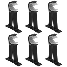 Supports de Tringle à Rideau Simples pour Tringle à Draperie en Alliage D'Aluminium Supports de Tringle à Rideau Robustes (Noir) 6 PièCes SéRies