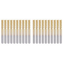 20 Stück Titanbeschichtete Hartmetall-Schaftfräser, Gravurfräser, CNC-Fräser für Leiterplattenmaschinen, 1/8 Zoll Schaft, 3,175 mm