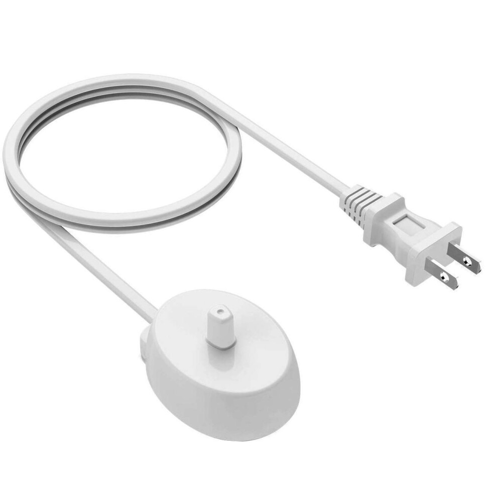 White Electric Toothbrush Charger Compatible With Oralb Model 3757 Waterproof Inductive Charging Base With Power Cord