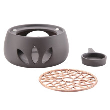 Ceramic Teapot Warmer Holder Base Tea Warmer Insulation Base Tea Coffee Water Warmer Hollow Candle Heating Base Holder B