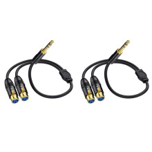 2X XLR Fêmea Duplo para 1/4 de Polegada TRS Estéreo Macho Plug Y-Splitter Cable 2-XLR Fêmea para Adaptador de Quarto de Polegada Patch Cord-B