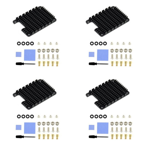 4X CM4 Dedicated Aluminum Heatsink for Raspberry Pi Compute Module 4 with Thermal Pads Passive Cooling for CM4 Board