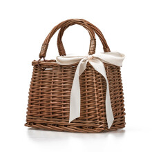 Rotan Geweven Tas Retro Stijl Tas Handtas Strandtas Opbergmand Lunchbox Tas
