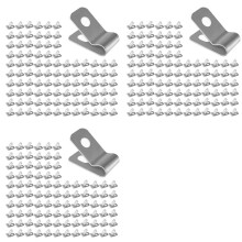 300 Peças Clips Grampos de Arame de Cerca Grampos de Montagem de Cercas Agrícolas com Parafusos Fixadores de Arame de Aço Inoxidável para Jardim