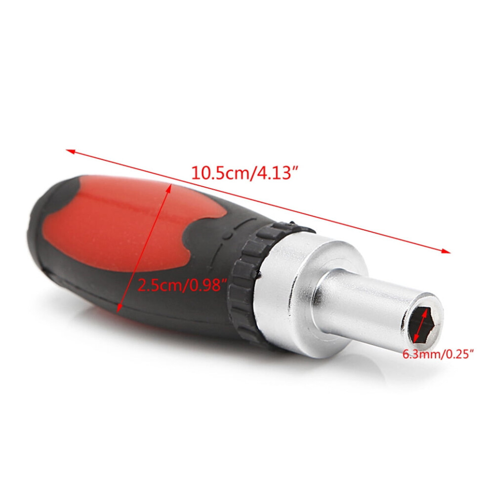 Ratchet Wrench Screwdriver Ratchet Handle Screw Driver Carbon Steel 6.35Mm 9365509602638