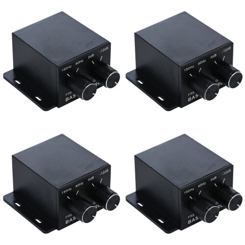 4X Billjudsregulator Förstärkare Bas Subwoofer Stereo Equalizer Controller 4 RCA