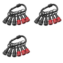 3X Upgrade Drill Bit Holder Key Chain 6pc, 1/4 Bit Holder for Impact Driver, for Screwdriver & Drill Bits