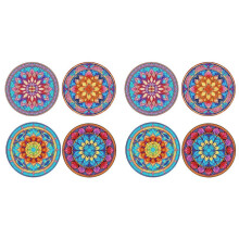 8Pcs DIY Diamond Art Painting Placemat Round Non-Slip Acrylic Table Mats for Table Decor A