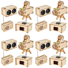 16 Set Houten Puzzel DIY Knutselset Luidspreker Radio Gramofoon Projector Soldeer Oefening DIY Elektronische Kits