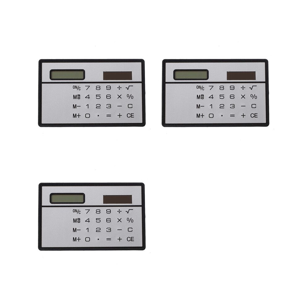 3X Solar Power Credit Card Sized Pocket Calculator 6032467565741