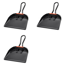 3X Industrial Metal Dustpan 12Inch Dust Pan with Handle Handheld Dustpan Wide Scoopers Dust and Debris Sweeping Tool