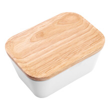 Butter Dish Butter Box Container with Wooden Cover Home Tool Useful, Home Storage Box 250ML Multi-Function Preservation Box, Butter Container