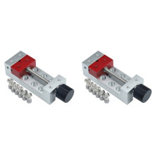 2X DIY Tools 100MM Graviermaschinen-Schraubstock, Aluminium-Backenklemme, Flachzange, Bearbeitungsschraubstock, Klemmwerkzeugklemme mit 12 Schrauben