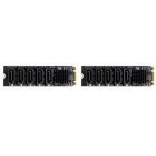 2X M.2 NGFF B-Key to 5 Port Expansion Card 6Gbps Expansion Card JM575 Chipset Support SSD and HDD
