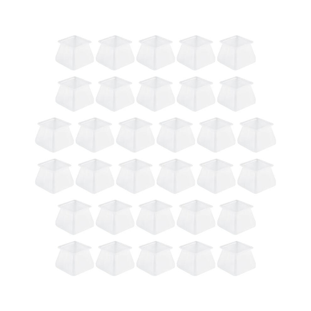 32Pcs Furniture Silicon Protection Cover - Square Silicone Chair Leg Floor Protectors - Chair Leg Caps Furniture Table Feet Cover - Prevents Scratches 4712511075663