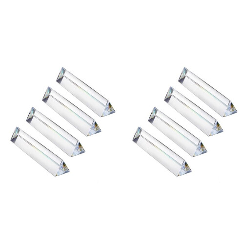 8 Peças 6 Polegadas Lente Óptica Transparente Prisma Triangular de Vidro para Fotografia Ciência Sala de Aula Rainbow Maker Art Decor