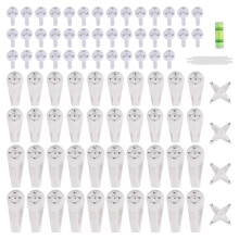 105 Pack Picture Hangers for Hard Wall Concrete Wall Hanging Photo Frames Drywall Hook Art Painting Display Hangers Clock Wedding Photos Hanging
