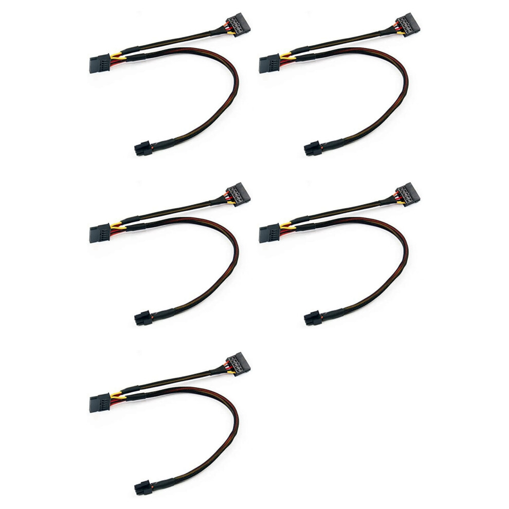 5X Small 6P To Splitter 15P Power Cable Cord For Vostro 3650 3653 3655 Desktop Computer Hdd Ssd Power Cable 4713802235759