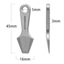 2X Łom EDC z Tytanu, Miniaturowy Łom Ze Stopu Tytanu, Brelok, Narzędzie, Srebrny
