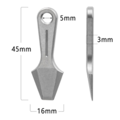 2X Titanium EDC Pry Bar  Titanium Alloy  Keychain Pendant Tool Silver