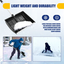 GroßE Tragbare Schnee Schaufel für die Auffahrt, Schnee Schaufel mit Aluminium Griff und Schaufel Schaufel mit Breitem Blatt, Schnee RäUmung