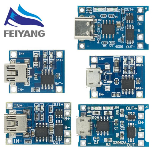 TP4056 Lithium Battery Charger Module 5V 1A TypeC Micro USB Board Fast Charging Protection 5PCS 2