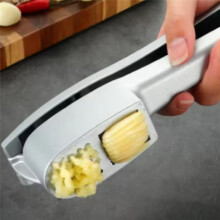 Cortador de Ajo Multifuncional 2 en 1, de Aleación de Zinc, Manual, para Cocina y Hogar.