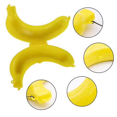 Cute Fruit Banana Protector Box Holder Case Lunch Container Storage Banana Case Kitchen Tools Plastic 2
