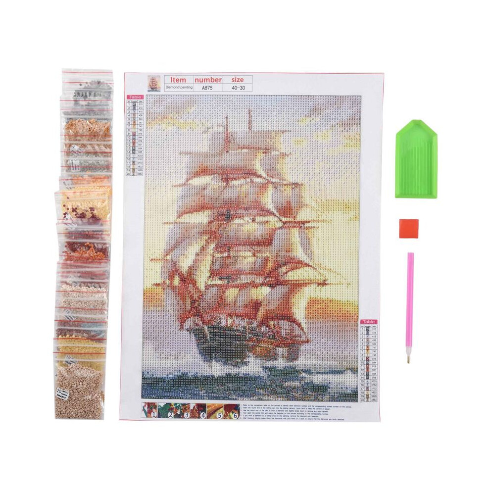 5D Diamond Embroidery Boat Landscape Handmade Diamond Painting Landscape Needlework Stitch Home Decoration 6033116800916