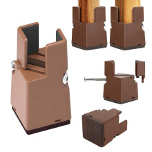 Furniture Risers 3.9 Inch HeavyDuty Support for Square and Round Legs, Brown Bed Risers for Couch, Sofa, Table, Chair