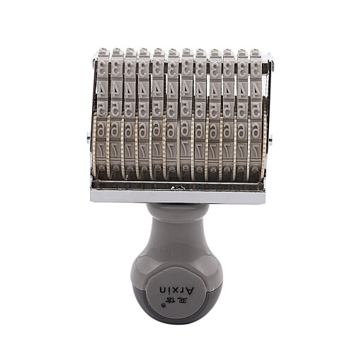 20X Arxin 12 Band Self Inking Rubber Stamps Numbering Machine, Grey White 1