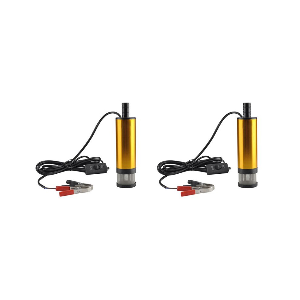 2X Car Electric Fuel Pump 12V 51Mm For Automatic Pumping Water Submersible 12L/Min Fuel Transfer Pump Aluminum 4711035674864
