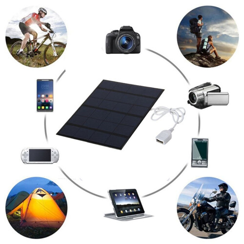 2X 3.5W 6V Solar Panel with USB Cable Outdoor Portable  Solar Panel Battery Charger 2
