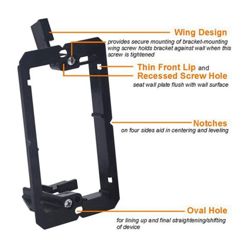 36 Pcs Single Gang (1-Gang) Low Voltage Wallplate Mounting Bracket - Black 2