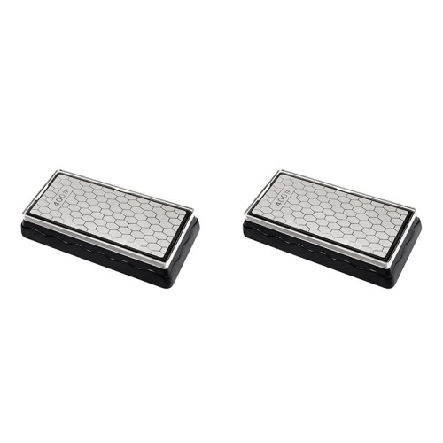 2X Double-Sided Diamond Sharpening Stone,Whetstone Honeycomb Surface Plate with Non-Slip Base(400/1000 Grit)