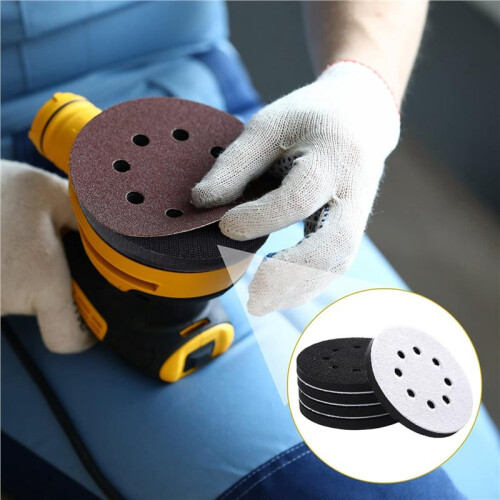 20 Pcs Soft Density Interface Pads 5inch 8 Holes Hook and Loop Sponge Cushion Buffer Backing Pad Sanding Interface Pad 2