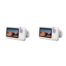 2X Shower Phone Holder with Speaker IPX4 Waterproof Anti-Fog Touch Screen Wall Mount for Shower Bathroom White