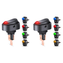 10PCS LED Lighted Rocker 12V Illuminated Off Toggle 30A 3Pin SPST Oval Shaped 12mm Hole