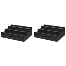 2X Perfume Tray Fragrance Rack Three-Layer Perfume Holder Fragrance Display Black Perfume Organizer with Drawers