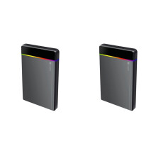 2Conjunto Gabinete para HDD/SSD Tipo C RGB de 2,5 Polegadas  para USB 3.2 Gen1 5 Gbps HD Caixa para Gabinete de Disco Rígido Externo Sem