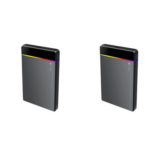 2Conjunto Gabinete para HDD/SSD Tipo C RGB de 2,5 Polegadas  para USB 3.2 Gen1 5 Gbps HD Caixa para Gabinete de Disco Rígido Externo Sem