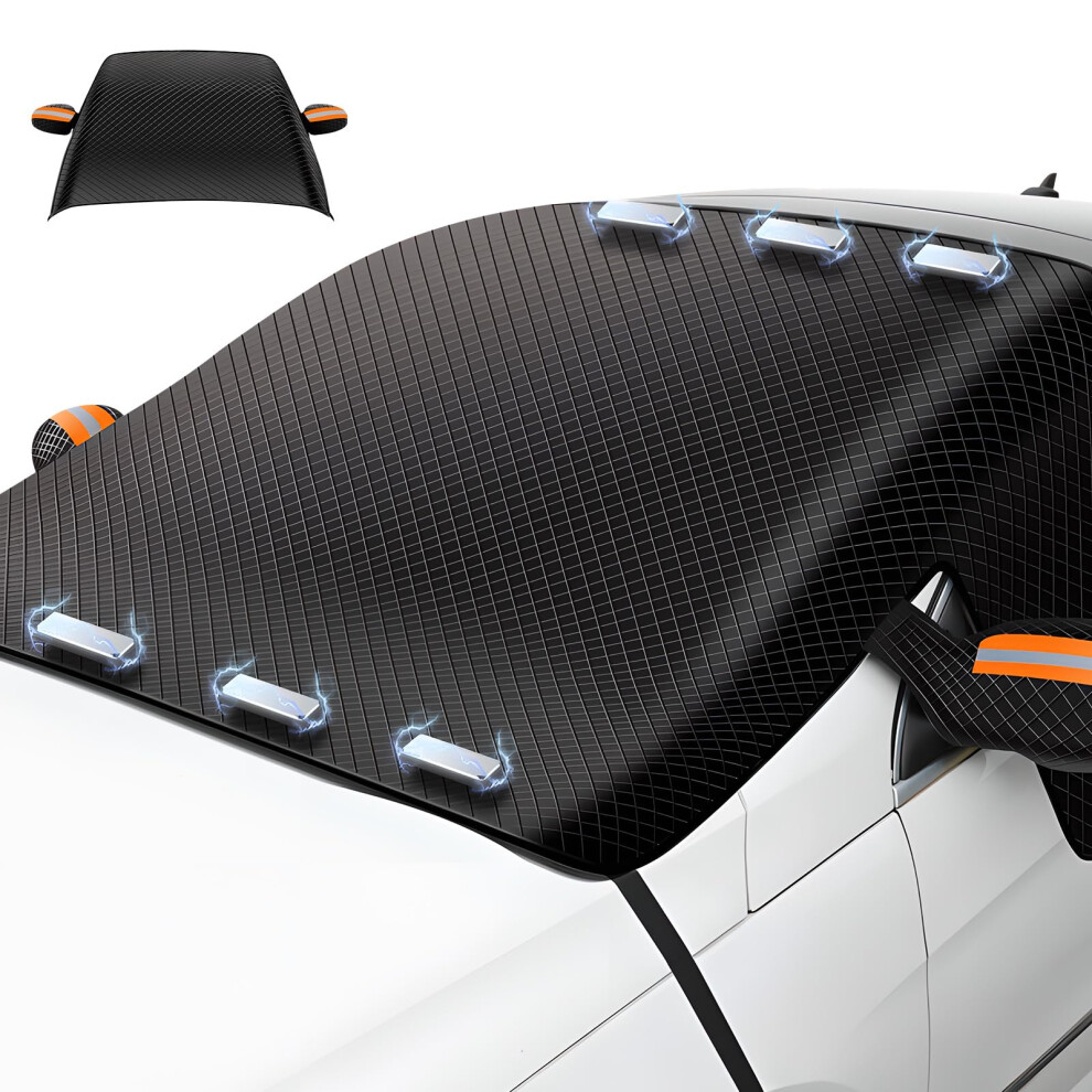 Car Windshield Snow Cover 47X63in, Magnetic Windproof Frost Protector With Mirror Covers, AllâSeason Waterproof Guard For Cars And Suvs 9073542728047
