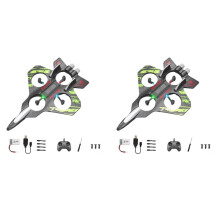 2X Avion Télécommandé RC 2,4 G, Six Avions en Mousse EPP avec LED, Jouet Volant Simple pour L'Intérieur et L'Extérieur, Cadeau pour Enfants, Vert