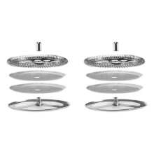 2X Stainless Steel French Press Filters,Containing Spiral Disk,Mesh French Press Screen Disk for Wide French Press 600ml