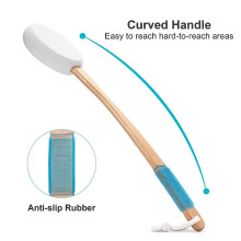 Lotionapplicator voor Rug, Voeten, 16 Vervangbare Pads, 4 Lang Handvat, Ruglotionapplicator voor Senioren, Dames