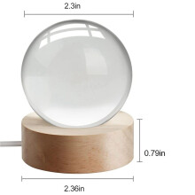 3X Crystal Color Night Light with Carved Crystal  Inside, Luminous Ornament, Starry Gift with Wooden Base,Moon