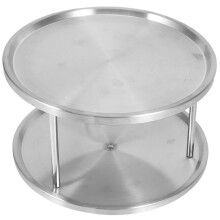 Spice Rack Stainless Steel Organizer Tray 360 Degree Turntable Rotating 2 Stand For Dining Table Kitchen Counters Cabinets