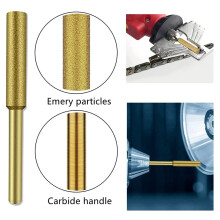 10 Pcs Electric Chainsaw Sharpener Stone Burr Grinding Stone File,Titanium Plated Diamond Sharpening Wheels (4.0mm)